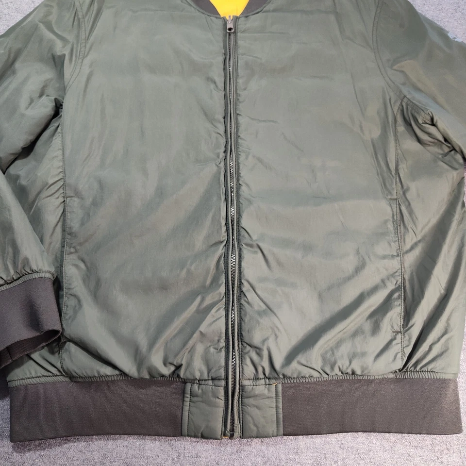 Men's Timberland Reversible Puffer Jacket XL Dark Green Brown Tan - Image 3 of 4