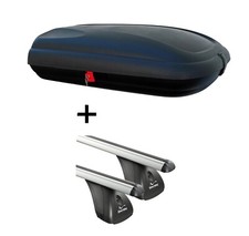 Dachbox VDPBA320L carbonlook+Alu Dachträger VDP für für Fiat 500 3Türer ab 07