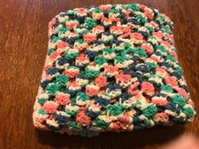 Handmade crochet Afghan baby Blanket crib 24 inches by 38 new never used.