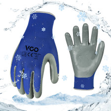 Vgo 1/2Pairs Nitrile Coated Winter Work Gloves, Double Lining NT2110FLWP-BLU