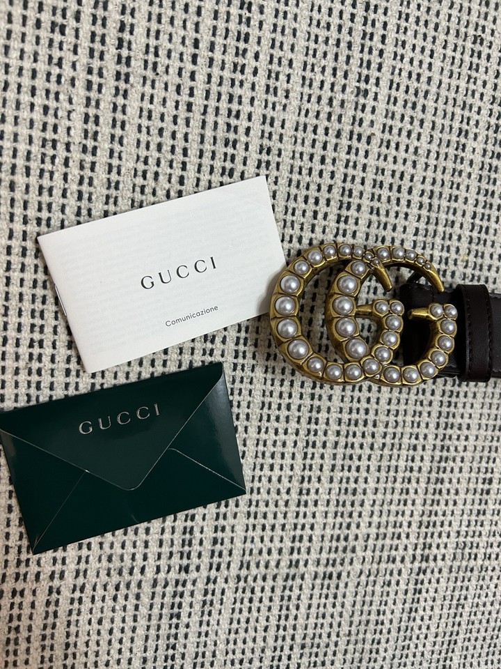 Women’s Pearl Gucci Belt eBay