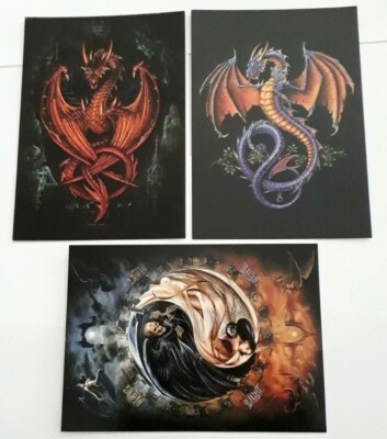 3 x DRACHEN ALCHEMIE GOTHIC / ALCHEMY CARTA - OFFIZIELLE POSTKARTE - 2001 / 2005