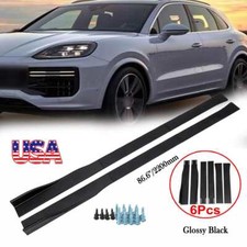 86.6 Side Skirt Extension Rocker Panel Lip Glossy Black For Porsche Cayenne