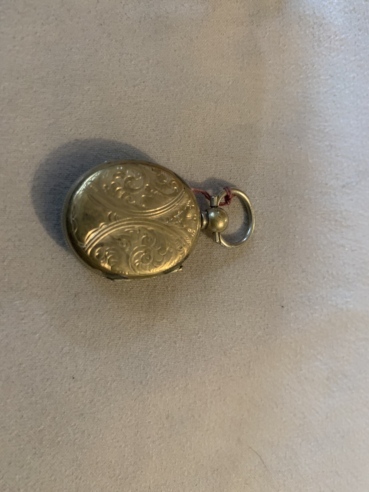 Antique locket sterling and gold Gem