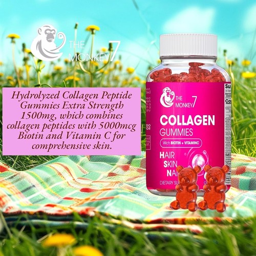 Hydrolyzed Collagen Peptides Gummies Extra Strength 1500mg Biotin - 2 ...