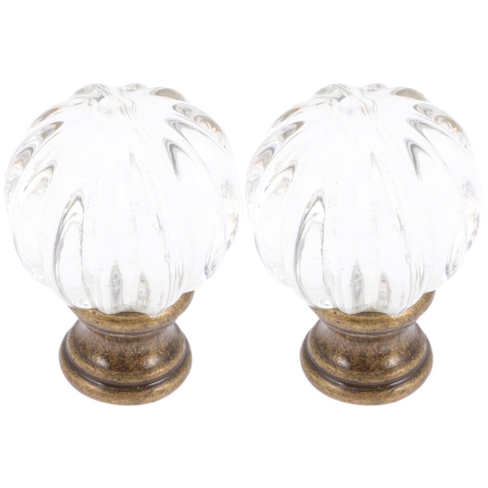 2 Pcs Shade Knob Crystal Ball Lamp Finials Screw Topper Cap Lampshade