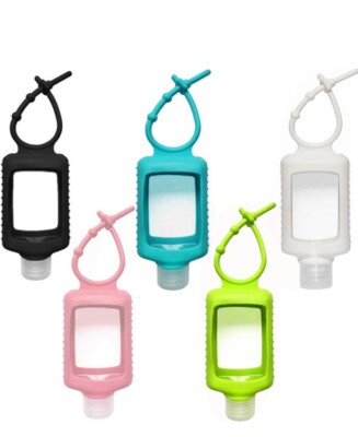 5 Pack 2oz Empty Hand Sanitizer Travel Size SQUEEZE-5PACK, Transparent 