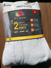 2-Pack Fruit of the Loom Men's Thermal Pants Light Grey Heather Medium
