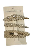 3 Piece Pearl Hair Clips Accessories Various Styles Slide Holiday Wedding Prom