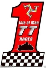 ISLE OF MAN MOTO NUMBER #1 TT RACES HELMET BUMPER STICKER DECAL MADE IN USA 3x2i