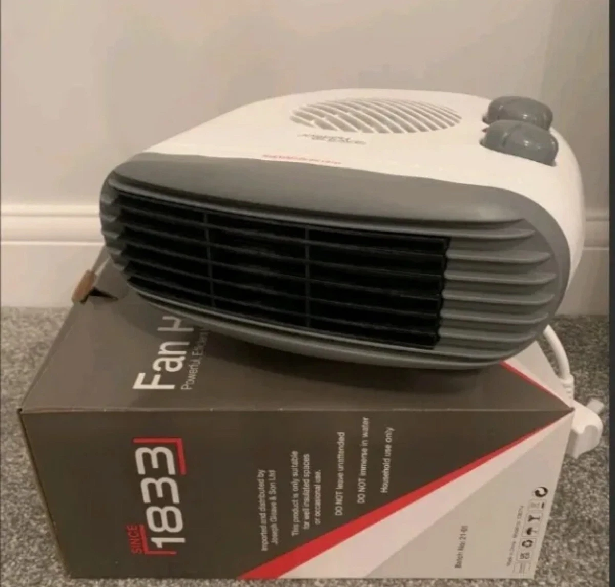 JOSEPH GLEAVE ELECTRIC FAN u0026amp; FAN HEATER 1kW/2kW 1.5M CABLE BRAND NEW IN  BOX | eBay
