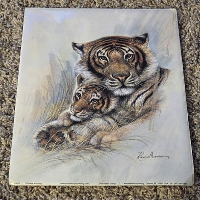 Ruane Manning Print 8 x 10'' Tiger Mother with Cub in High Grass Framable Nature