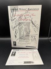 2002 FWA Footballer of the Year Dinner Menu + Ticket Hand MULTI HAND SIGNED X 8
