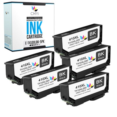 CMYi 5PK Replacement Epson 410 XL Black Ink for Epson Expression XP-830 XP-7100
