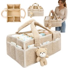 Baby Windeltasche aus Polyester Vliesstoff wasserabweisend 15L Beige leicht