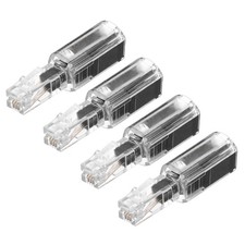 4 Pack Phone Cord Detangler 360 Swivel Anti Tangle Landline, Clear Black