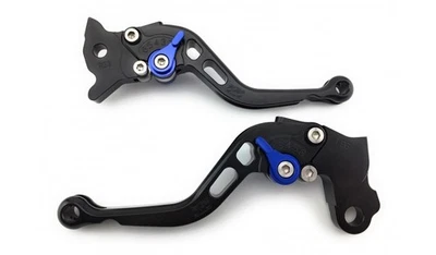 Paire Levier Court Noir Bleu Pour KAWASAKI KLE 500 KLE500 KLE-500 LE500A 1991-06 - Photo 1/4