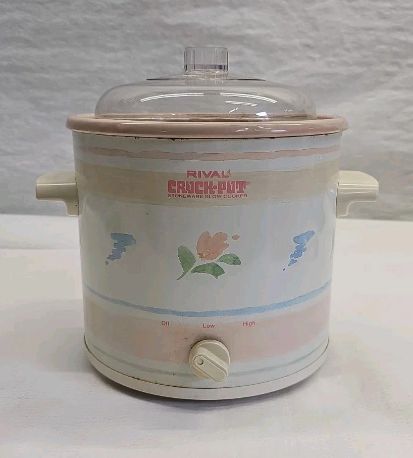 Rival 3.5 Quart Crock Pot Slow Cooker Model 3100/2 Pink With Lid Vintage Works