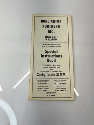 #ad #ad Burlington Northern Denver Region Special Instructions No. 8 1976 $12.00