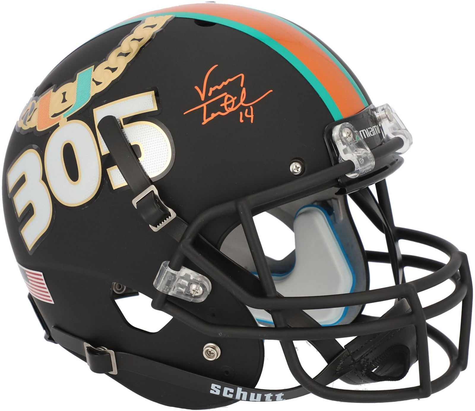 Vinny Testaverde Autographed Signed Miami Hurricanes Schutt Sports Alternate Replica Helmet 