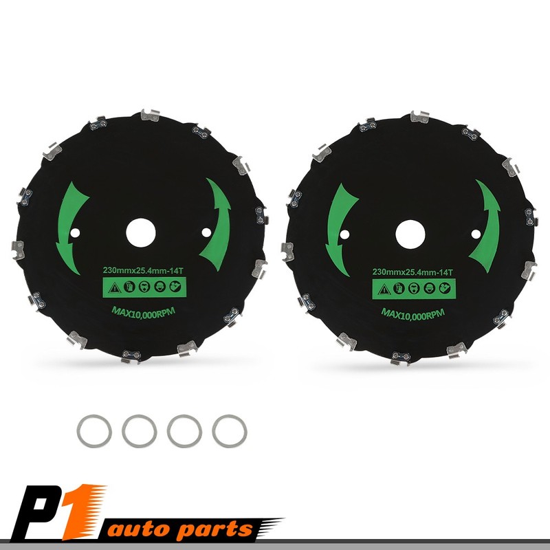 2pcs 14 Tooth Cutter Trimmer Head Weed Mower Saw Blade  9" Chainsaw Brush Blade