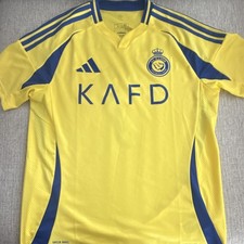adidas Al Nassr Cristiano Ronaldo Yellow Blue Soccer Jersey Size L