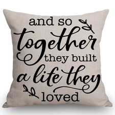 Swono Farmhouse Style Decorative Throw Pillow Case Cushion Cover 18 x 18 for ...
