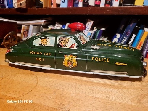 VERY NICE VINTAGE 1949 MARX  TIN LITHO WIND UP DICK TRACY #1 POLICE SQUAD CAR #3