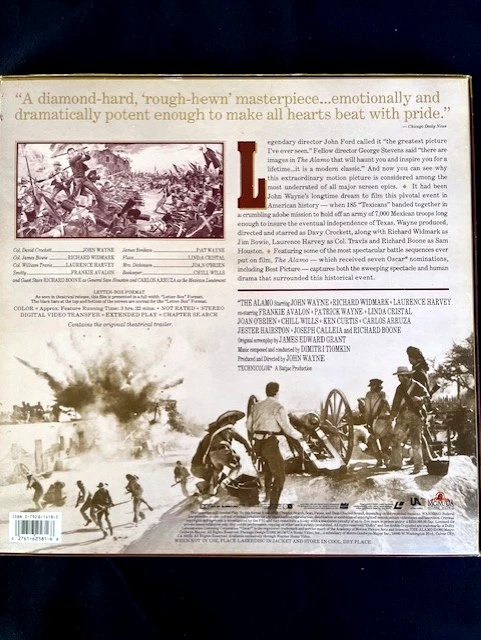 THE ALAMO-1960 DIRECTOR'S CUT (3 Laser Disc Box Set) Roadshow 70mm Version - Image 3 of 3