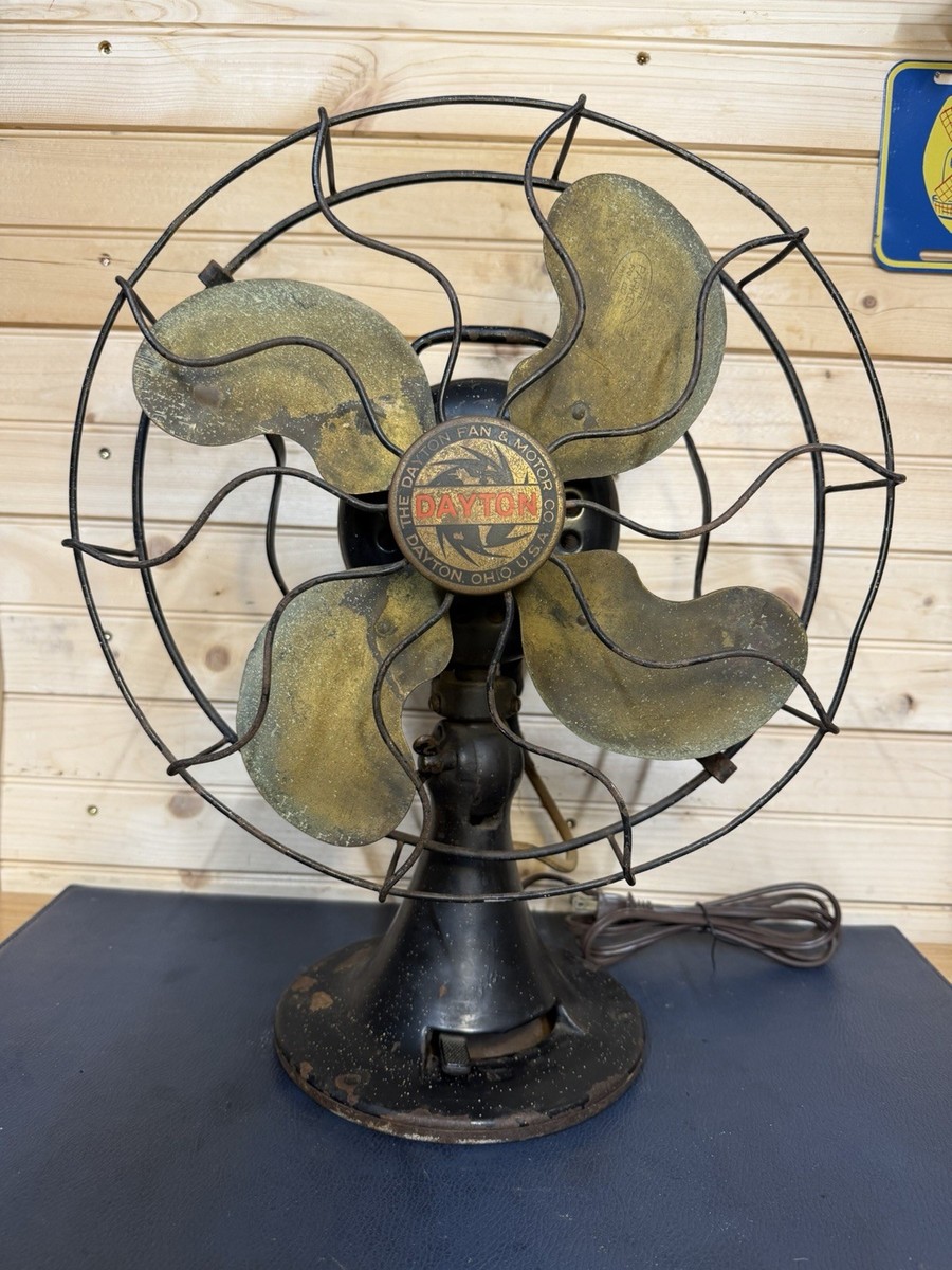 Antique Emerson Brass Blade Fan 27646 3 Speed Oscillating 4 Blade