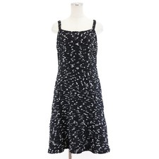 CHANEL Women's Tweed and Tulle Dress Size 42 Black and White Made in France