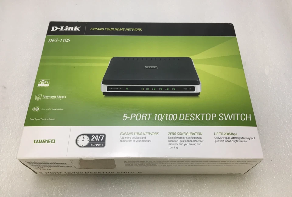 D-Link DES-1105 5-Port 10/100 Mbps Desktop Switch NEW OPEN BOX - Image 4 of 4