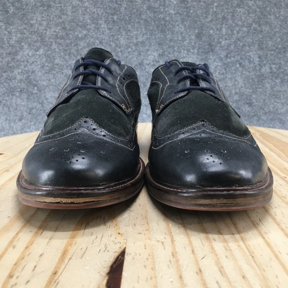 Zapatos de vestir Johnston & Murphy para hombre 13 D azul Warner punta de ala cuero Oxford Foto 3 de 4
