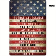 2D Vintage Patriotic Metal Iron Sign for 4th of July,Decor 250th Anniversary