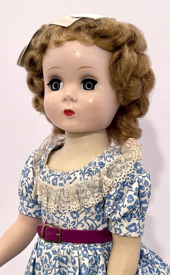 Vintage Madame Alexander 15”  Maggie Walker In Blue Embossed Dress And Red Shoes - Image 2 of 4