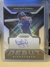 2022 Panini Prizm - Debut Signatures Santiago Espinal #DS-SE Silver Prizm (AU)