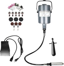 380W Flex Shaft Grinder w/ Foot Pedal, 500–23,000 RPM Rotary Tool W/ Accessories