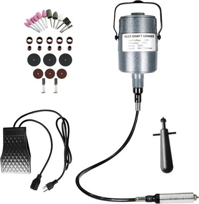 380W Flex Shaft Grinder w/ Foot Pedal, 500 23,000 RPM Rotary Tool W/ Accessories