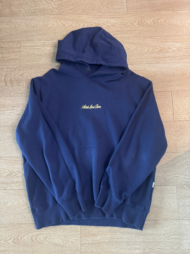 Aime Leon Dore Uniform Hoodie Mens XL Navy Gold Script Logo Embroidered ALD