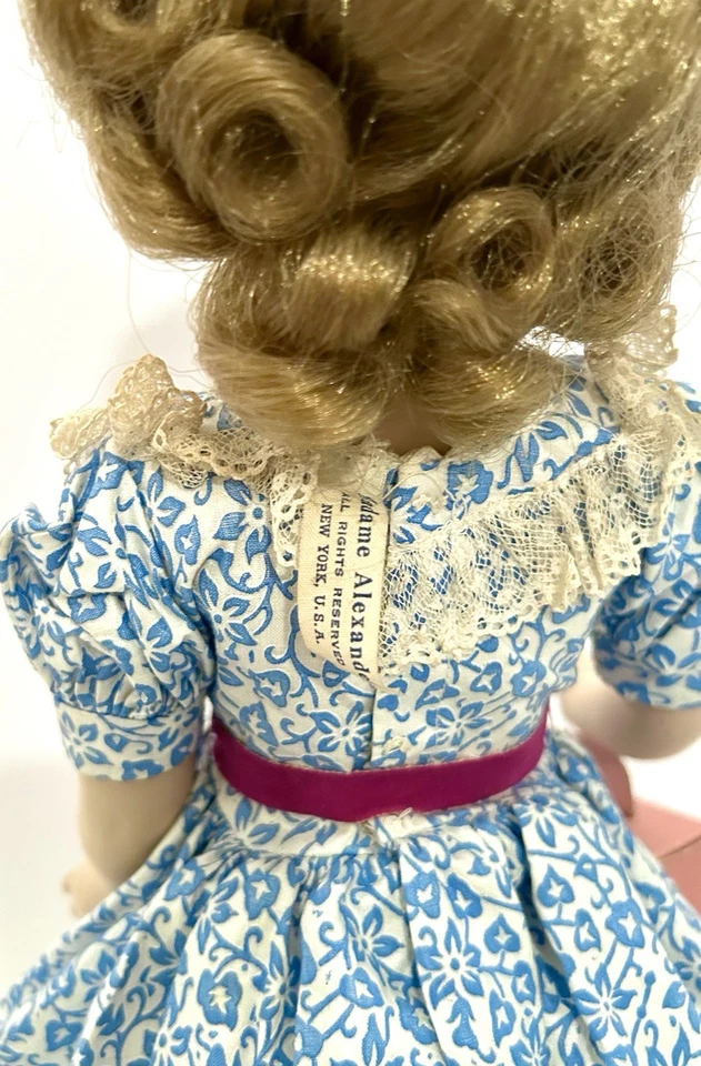 Vintage Madame Alexander 15”  Maggie Walker In Blue Embossed Dress And Red Shoes - Image 3 of 4