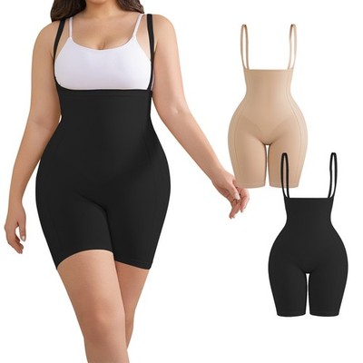 Plus Size Women Full Body Shaper Open Bust Tummy Control Waist Trainer Bodysuit 