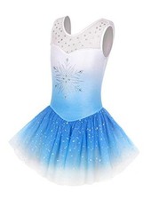 Ballet Leotard for Girls Dance Gymnastics Toddler Sparkly Dance 4-5T Snow Blue