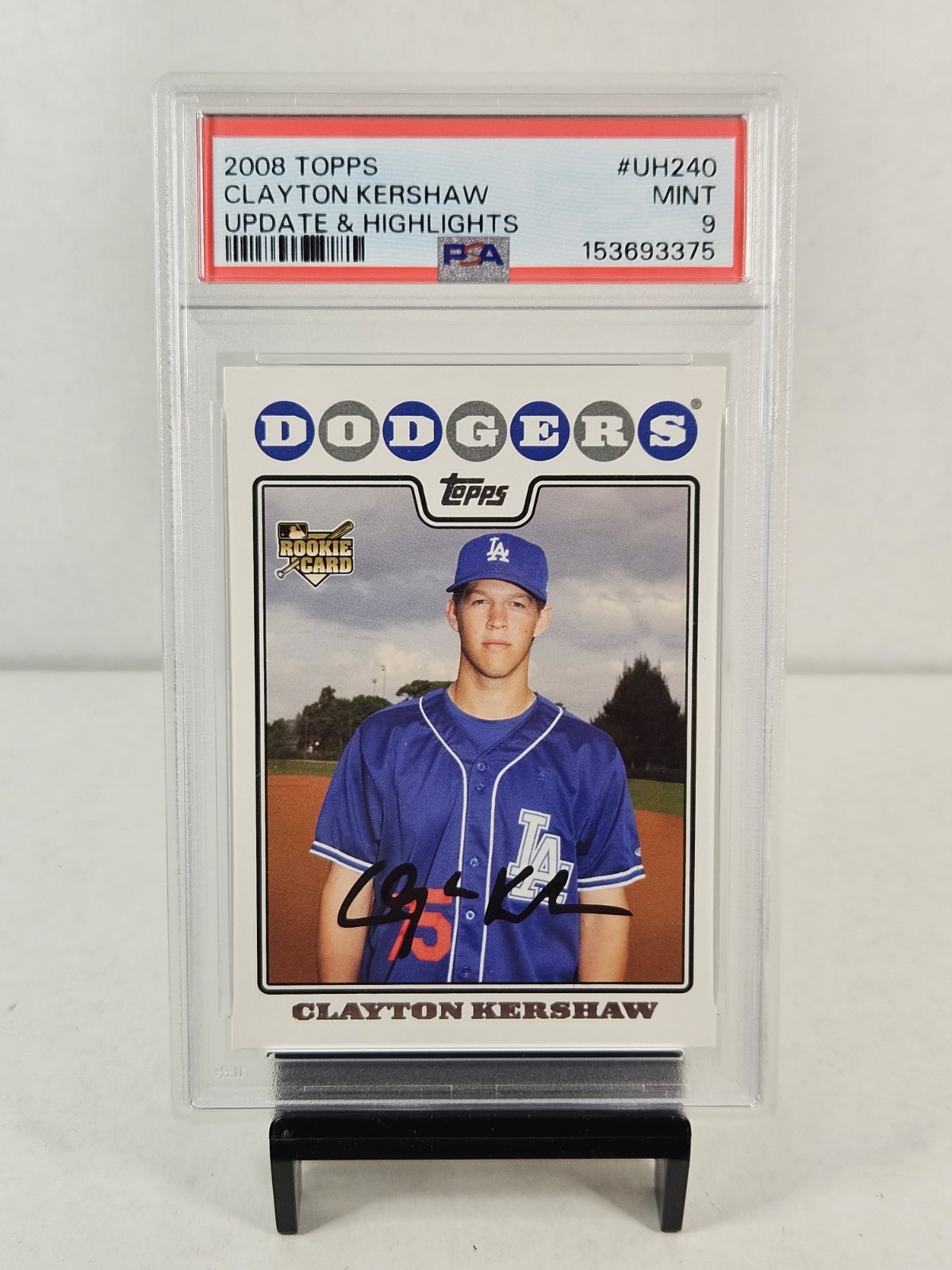2008 Topps Update & Highlights #UH240 Clayton Kershaw RC PSA Mint 9 Dodgers
