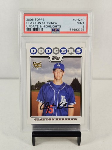 2008 Topps Update & Highlights #UH240 Clayton Kershaw RC PSA Mint 9 Dodgers