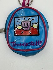 Vintage 1997 Tamagotchi Vinyl Carry Case Keyring Blue Pink 1997 Bandai