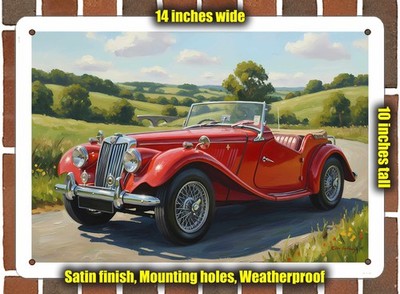 Metal Sign - 1954 MG TF Roadster Oil Painting - 14x10
