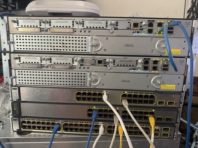 Cisco CCNA Home Lab Kit W/ 3 Switches & 2 Routers Layer 3 With WiFi AP + Cables