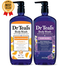 Body Wash Epsom Salt Vitamin C Sleep Blend Daytime Nighttime 24 Fl Oz Pack of 2