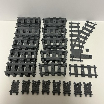 Lego Train Track Lot Straight Curved Switch Point Flex 64022 53404 53400 17275