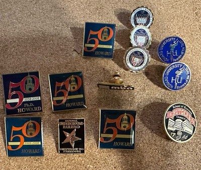 Lot of 12 Howard University Alumn & Commemorative Lapel Pins + NBMBA & Undergro